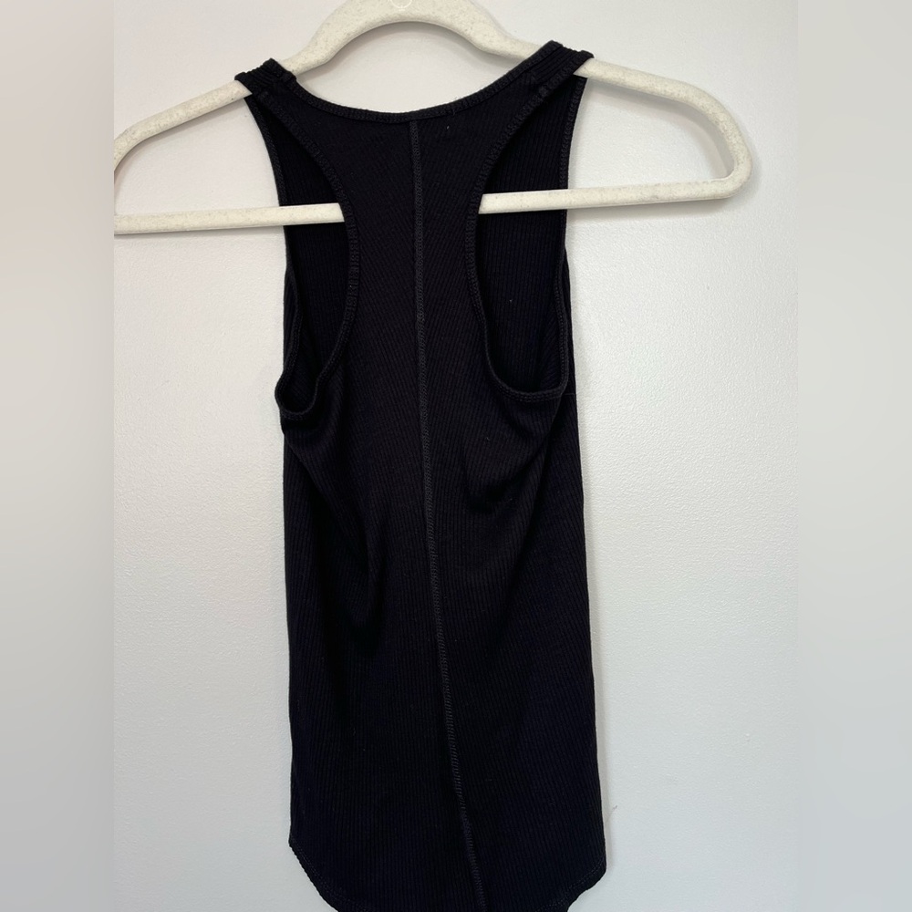Hashttag Women’s Black Ribbed Sleeveless Racerback Tank Top Size Small - Picture 3 of 7